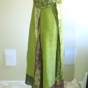 Sudha Silk Long Wrap Skirt Earthbound Maxi Skirt